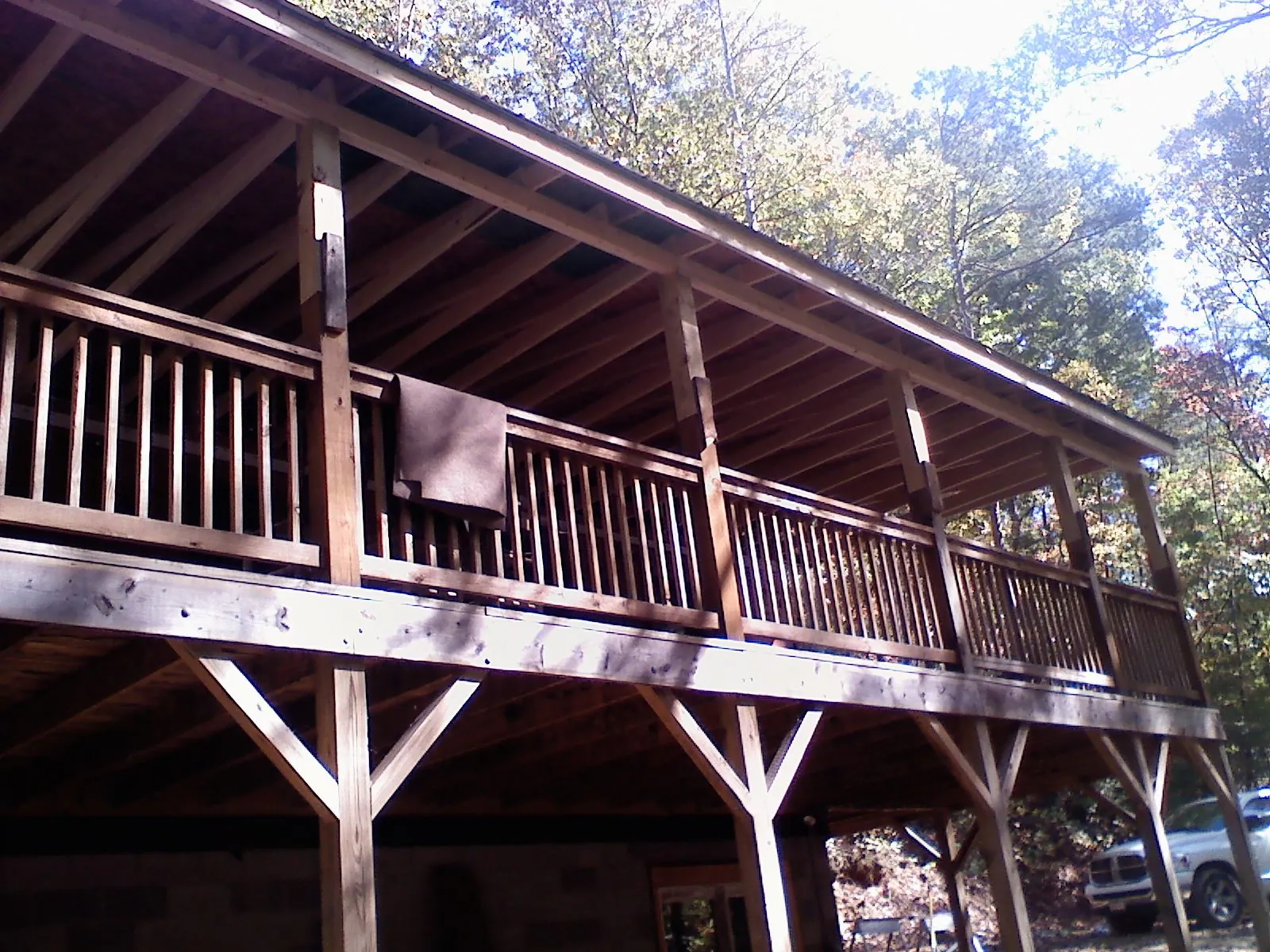 Timber framing under a new elevated porch and deck — Roof Leak Repair in Fisherville by Roofing Brothers